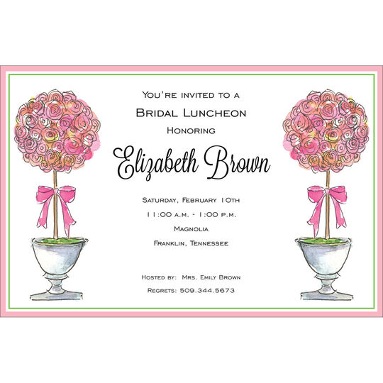 Pink Topiaries Invitations